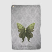 Serviette De Golf Papillon vert bijoux (Devant)