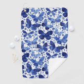 Serviette De Golf Papillons Aquarelle Bleu (En situation)