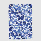 Serviette De Golf Papillons Aquarelle Bleu (Devant)