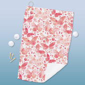 Serviette De Golf Papillons Aquarelle Corail rose