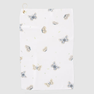 Serviette De Golf Papillons bleus et crème Charmante Faune de Jardi
