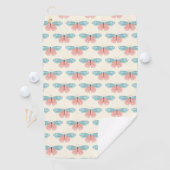 Serviette De Golf Papillons Boho Sur Fond Jaune Clair (En situation)