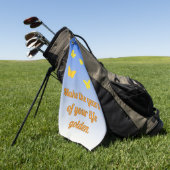 Serviette De Golf Papillons dorés avec texte (Vert)