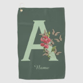 Serviette De Golf Papillons Pois doux Monogramme initial A Votre Nom (Devant)