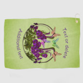 Serviette De Golf Papillons Sur L'Art Fleur Abstrait Personnalisé (Horizontal)