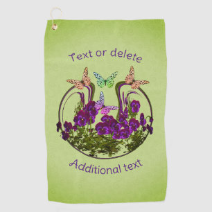 Serviette De Golf Papillons Sur L'Art Fleur Abstrait Personnalisé