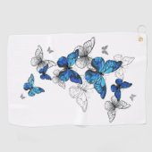 Serviette De Golf Papillons volants bleus Morpho (Horizontal)