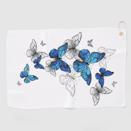 Serviette De Golf Papillons volants bleus Morpho (Horizontal)