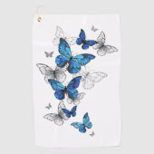 Serviette De Golf Papillons volants bleus Morpho (Devant)