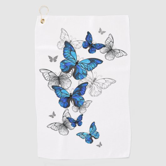 Serviette De Golf Papillons volants bleus Morpho (Devant)