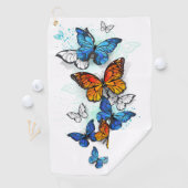 Serviette De Golf Papillons volants Morpho et Monarch (En situation)