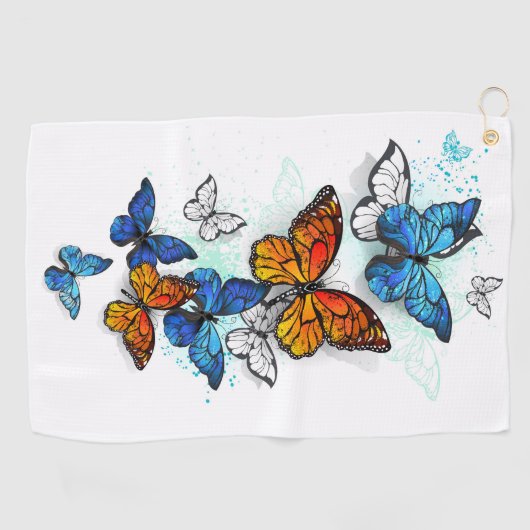 Serviette De Golf Papillons volants Morpho et Monarch (Horizontal)