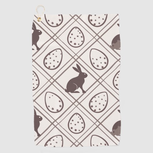 Serviette De Golf Pâques carreaux marron (Devant)