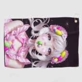 Serviette De Golf Pâques/printemps Anime fille (Horizontal)