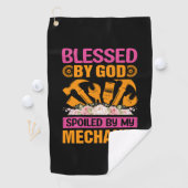 Serviette De Golf Par Dieu Par Mon Mécanicien (En situation)