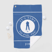 Serviette De Golf Par Tee Golfer Funny Humour Monogramme pour lui Bl (En situation)
