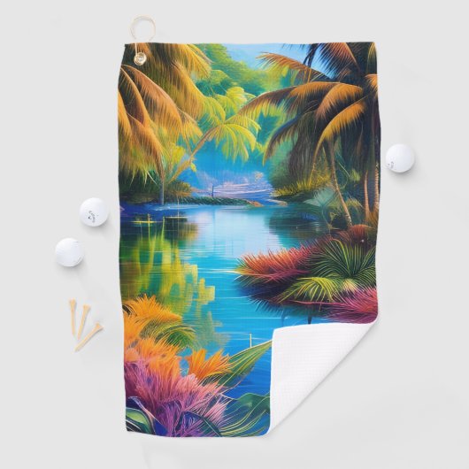 Serviette De Golf Paradis tropical II (En situation)