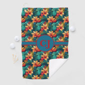 Serviette de golf Paradis Tropical Turquoise (En situation)