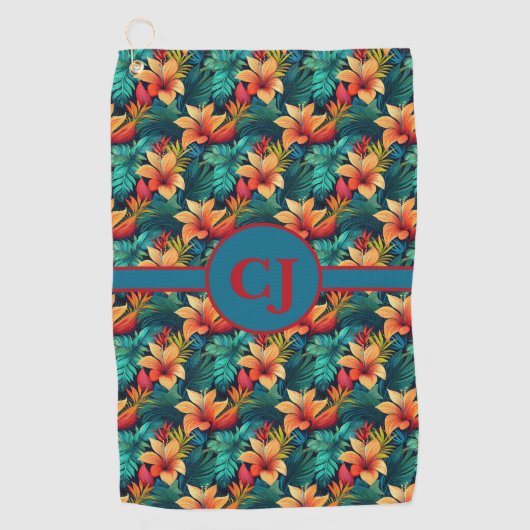 Serviette de golf Paradis Tropical Turquoise (Devant)