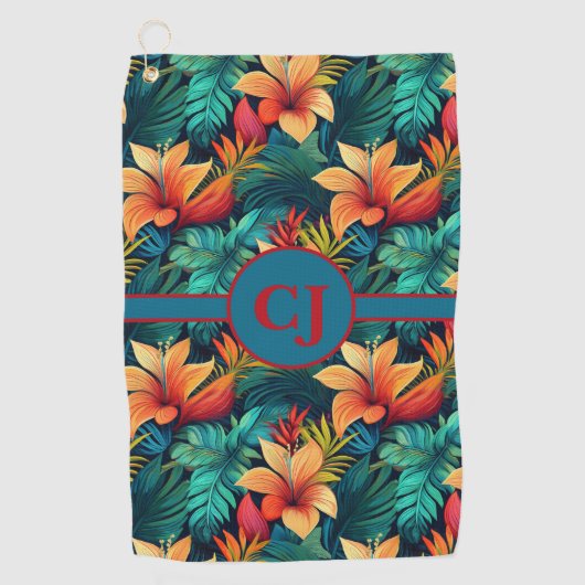 Serviette de golf Paradis Tropical Turquoise (Devant)