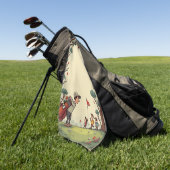 Serviette De Golf Parcours de Cartoon (Vert)