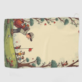 Serviette De Golf Parcours de golf de dessin animé (Horizontal)