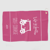 Serviette De Golf Parcours de golf de golf de Cute Pink Girly Cute (Horizontal)