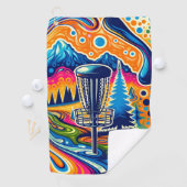 Serviette De Golf Parcours de golf sur disque psychédélique dans les