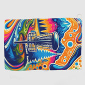 Serviette De Golf Parcours de golf sur disque psychédélique dans les