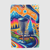 Serviette De Golf Parcours de golf sur disque psychédélique dans les (Devant)