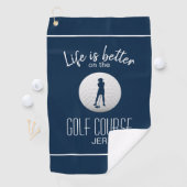 Serviette De Golf Parcours de golf Vie de golf Citation Lady Blue Cu (En situation)
