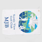 Serviette De Golf Parcours Pittoresque personnalisé Rétro Golfer mod (Horizontal)