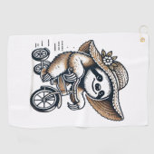 Serviette De Golf Paresseux à vélo (Horizontal)
