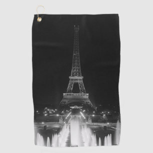 Serviette De Golf Paris Vintage Fontains Tour Eiffel nuit Dart Boa