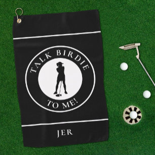 Serviette De Golf Parle-moi, Birdie, Drôle Golfeuse Féminine Noire