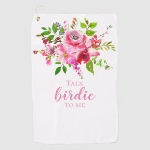 Serviette De Golf Parlez Birdie à moi Aquarelle rose Floral été