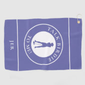 Serviette De Golf Parlez Birdie à moi drôle Golf Silhouette Periwink (Horizontal)