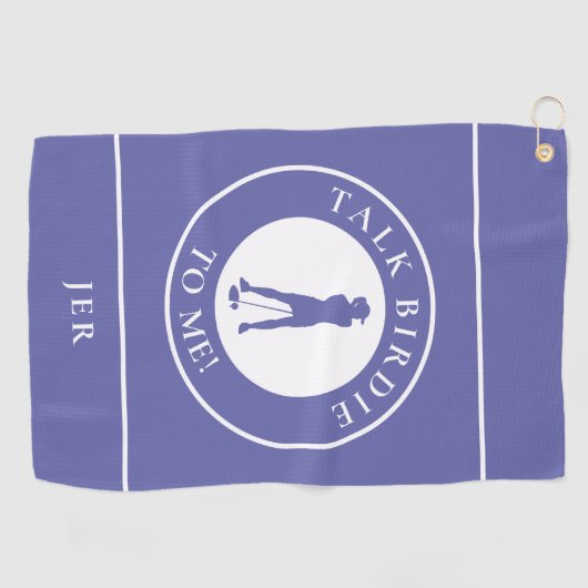 Serviette De Golf Parlez Birdie à moi drôle Golf Silhouette Periwink (Horizontal)