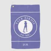 Serviette De Golf Parlez Birdie à moi drôle Golf Silhouette Periwink (Devant)