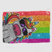 Serviette De Golf Parties scintillant arc-en-ciel Unicorn Sparkly LG (Horizontal)
