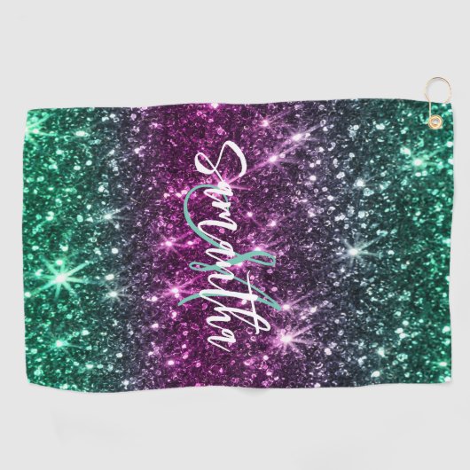Serviette De Golf Parties scintillant colorée (Horizontal)