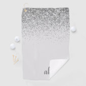 Serviette De Golf Parties scintillant d'argent personnalisée Nom du  (En situation)
