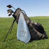 Serviette De Golf Parties scintillant de séchage monogramme bleu cla (Vert)