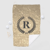 Serviette De Golf Parties scintillant D'Or Avec Monogramme (En situation)
