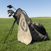 Serviette De Golf Parties scintillant D'Or Avec Monogramme (Vert)
