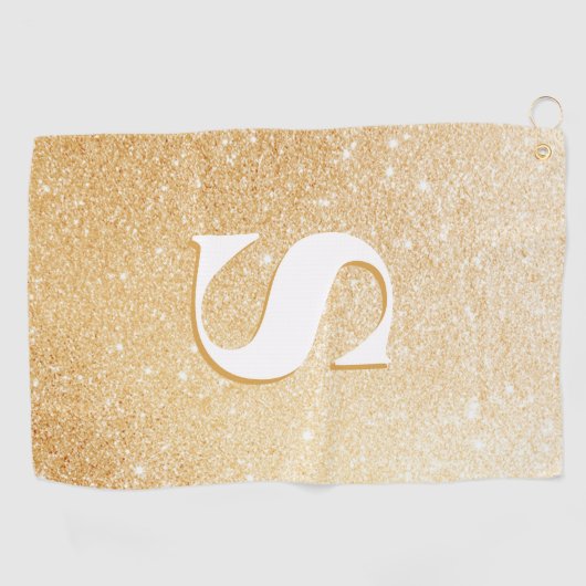 Serviette De Golf Parties scintillant d'or Personnalisé Monogramme s (Horizontal)