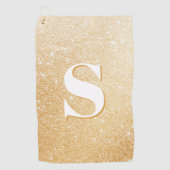 Serviette De Golf Parties scintillant d'or Personnalisé Monogramme s (Devant)
