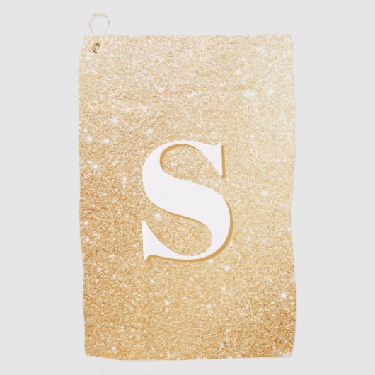 Serviette De Golf Parties scintillant d'or Personnalisé Monogramme s (Devant)