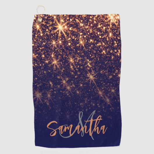 Serviette De Golf Parties scintillant dorée (Devant)