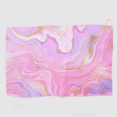Serviette De Golf Parties scintillant en marbre rose violet or (Horizontal)